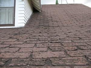 faster wear of asphalt shingles along eaves